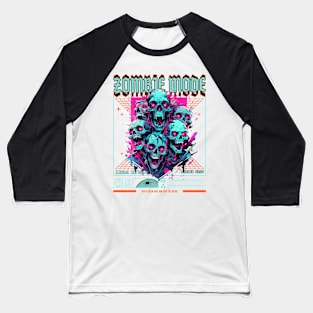 Zombie Retro Art Style Colorful design Baseball T-Shirt